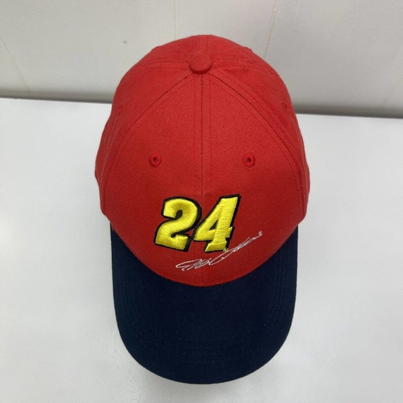 Jeff Gordon Hat Cap Kelloggs Racing #24 Nascar Red Blue Yellow Strapback - Picture 8 of 12